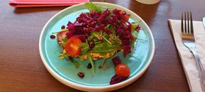 Sweet chilli houmous & pickled cabbage sourdough at GRAN T's  in Manchester