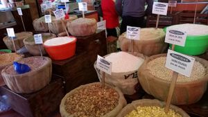 grain, bean and spice shop at Mercado Miguel Hidalgo in Tijuana