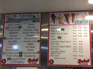 menu board at Babes Ice Cream in Milwaukee
