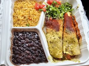 Vegan enchiladas at Cafe Corazon - Bremen in Milwaukee