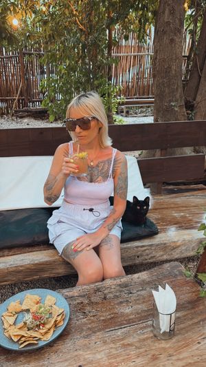 Sitting in garden   at Mistico Garden - La Veleta in Tulum