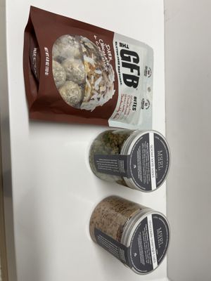 GFB Bites (not delicious) were $8.99 and the lentils (pretty good taste) and overnight oats (pretty good) were $14 each.   at BNA - MEEL - Gate C14 in Nashville