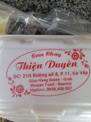 Details on my take away packaging at Cơm chay thiện duyên in Ho Chi Minh City