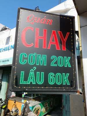 Sign outside at Cơm chay thiện duyên in Ho Chi Minh City