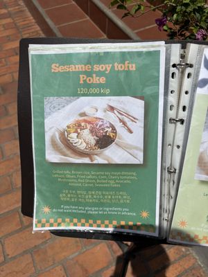 Menu  at Café Le Petit Prince 2 in Luang Prabang