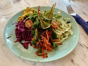 Salad plate  at Ella's Cafe Lounge in Paignton