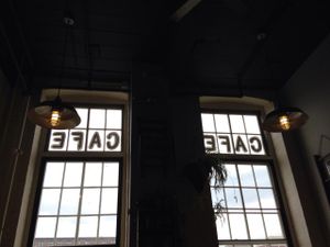 Window at Pingala Cafe in Burlington