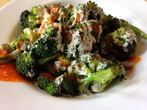 Broccoli bites with tahini chili at Pingala Cafe in Burlington