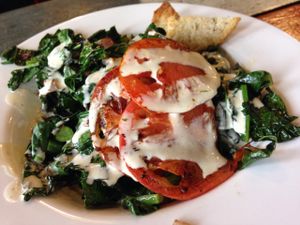 Grilled kale salad at Pingala Cafe in Burlington