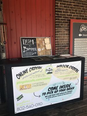 Compost bins at Pingala Cafe in Burlington