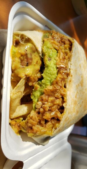 Vegan Crunchwrap Supreme (with chips) at Pingala Cafe in Burlington