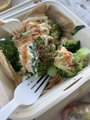 Broccoli Bites (um YUMM!) at Pingala Cafe in Burlington