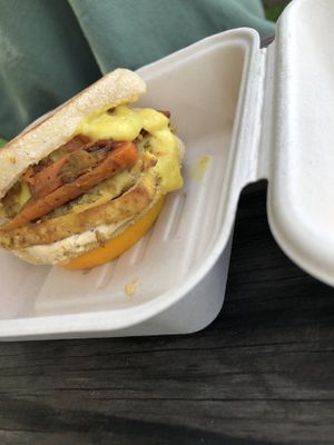 Breakfast sandwich at Pingala Cafe in Burlington