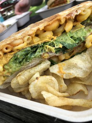 Buffalo chikn Mac crunch wrap at Pingala Cafe in Burlington