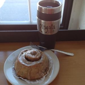 maple pecan cinnamon bun  at Pingala Cafe in Burlington