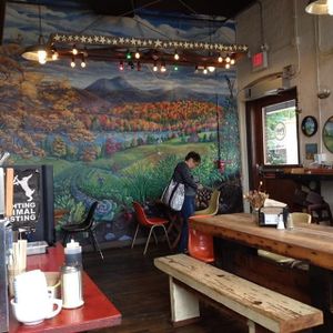 awesome wall painting  at Pingala Cafe in Burlington