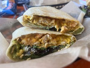 Buffalo Mac crunch wrap  at Pingala Cafe in Burlington