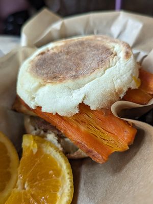Breakfast Sammy at Pingala Cafe in Burlington