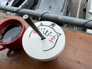 Berry smoothie and coffee  at Pingala Cafe in Burlington