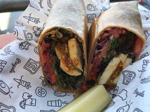 Wraps with Tofu at Pingala Cafe in Burlington
