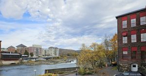 View from outside tables. at Pingala Cafe in Burlington