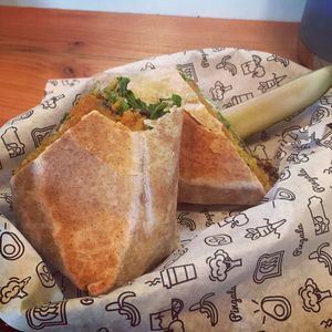 Burly Burrito at Pingala Cafe in Burlington