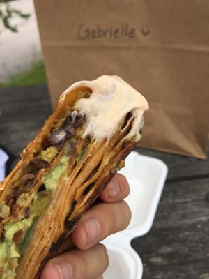 Crunchwrap with chipotle aioli at Pingala Cafe in Burlington