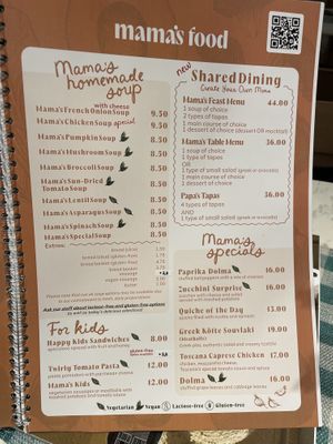 Menu   at Mama's Soup in Haarlem