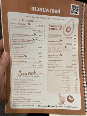 Menu  at Mama's Soup in Haarlem