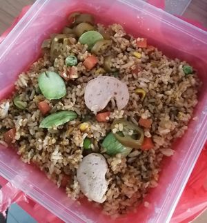 Smelly bean rice at 99 Vegetarian - Pioneer Mall in West Singapore