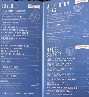 Lunch and afternoon tea menu  at Weavers Cottage Tea Garden in Torquay