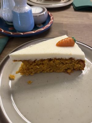Carrot cake - particularly liked the cheese frosting   at Café Vegardie in Berlin