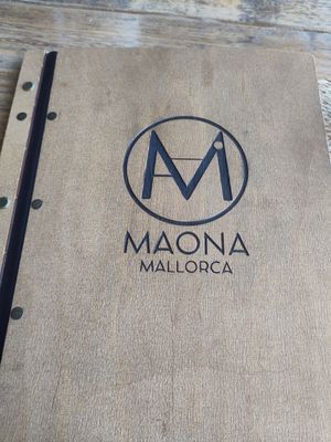 Menu cover at Maona (Nomi) in Mallorca