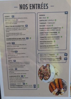Menu at La Cantine de Sam - Rue Androuet in Paris