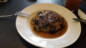 Blueberry and maple syrup pancake at Mamma White's Pancake Parlour in Newark