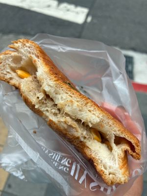 Vegan tuna burger (inside) at IJySheng Nanjing - 一之軒南京 in Taipei