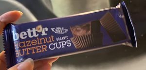 Hazelnut butter cups!  at Zelen Bio in Sofia