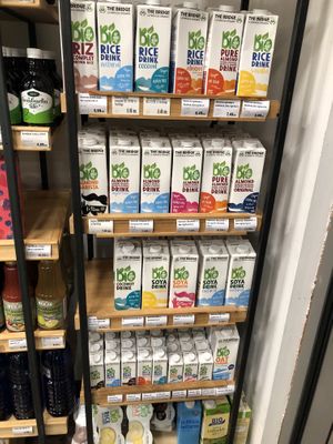 Vegan milks  at Zelen Bio in Sofia