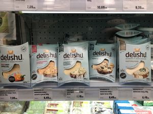 Vegan cheeses  at Zelen Bio in Sofia