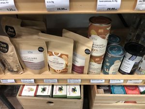 Chocolate nibs and powder  at Zelen Bio in Sofia