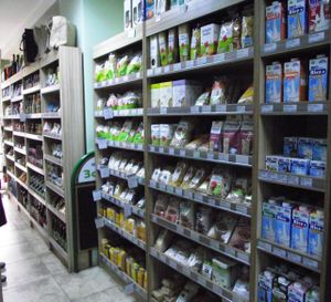 Vegan milks,Pasta and macaroni,Beans  at Zelen Bio in Sofia