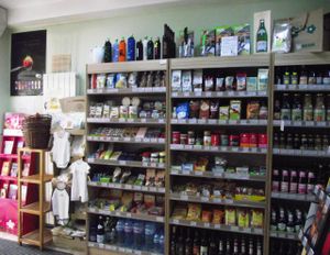 Water,juices,coffee,tea,crackers and biscuits. Organic Baby clothes at Zelen Bio in Sofia