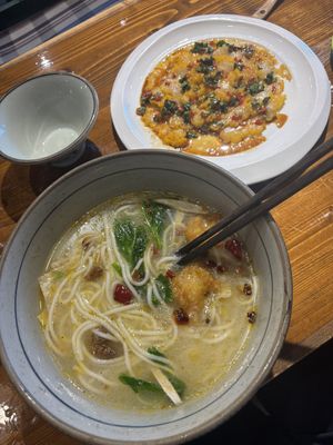 Crossing the bridge noodles  at Miao Chu Tian Xiang Vegetarian - 妙厨天香素食 in Kunming