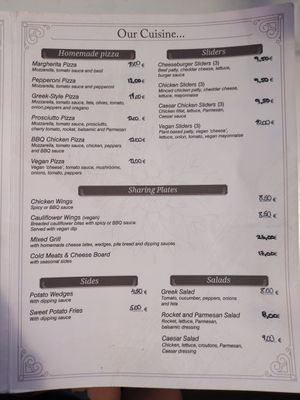 Vegan pizza, vegan sliders and cauliflower wings at La Veranda in Lefkimmi