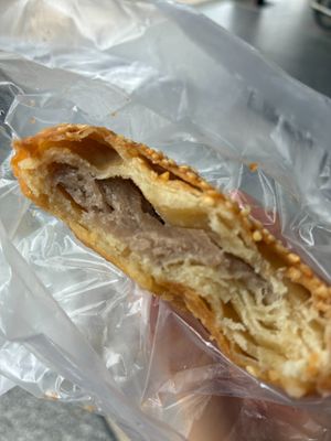 Inside of a taro biscuit (芋頭酥) at Twins Donuts - 雙胞胎甜甜圈 in Taipei