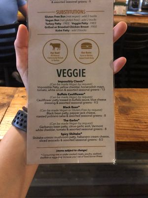 Menu at The Burger Stand at the Casbah in Lawrence