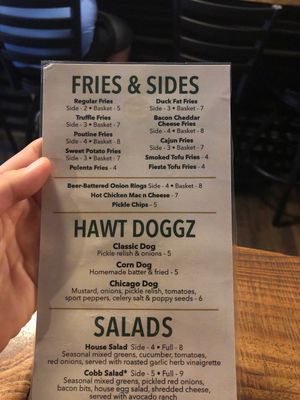 Menu at The Burger Stand at the Casbah in Lawrence