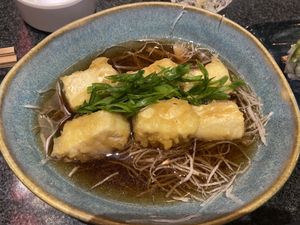 Después de visitar El Chopo, Magic Tofu (Tofu Con Tempura, Turnip 🫜y Chives) Tasty! 😋   at Sushi Roll - Eje Vial Norte Mosqueta in Mexico City