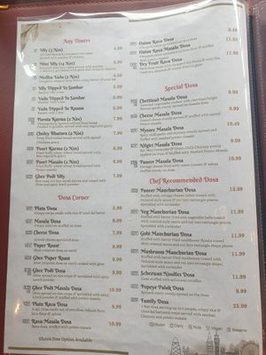 Menu 3 at Crispy Dosa in Cardiff