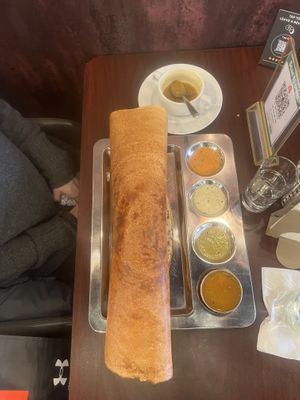 Masala dosa and soup  at Crispy Dosa in Cardiff
